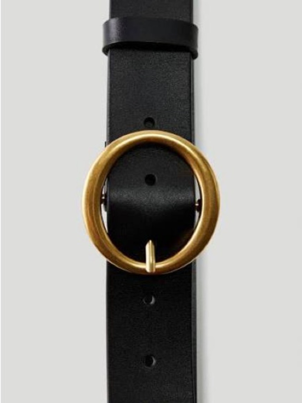 Aritzia auxiliary classic leather belt black gold S small